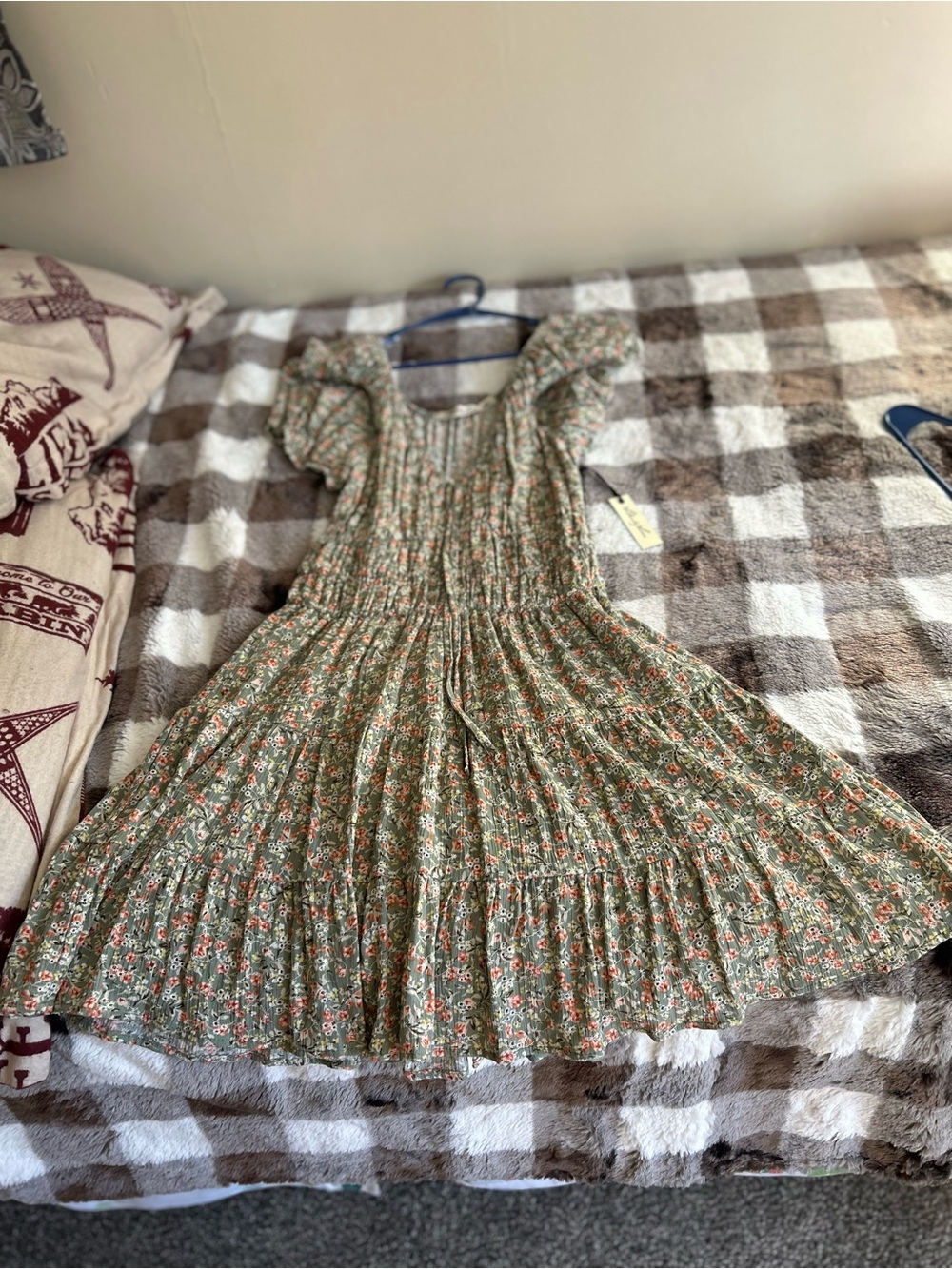 Liberty Love Sage Green Floral Peasant Dress or Tunic NEW